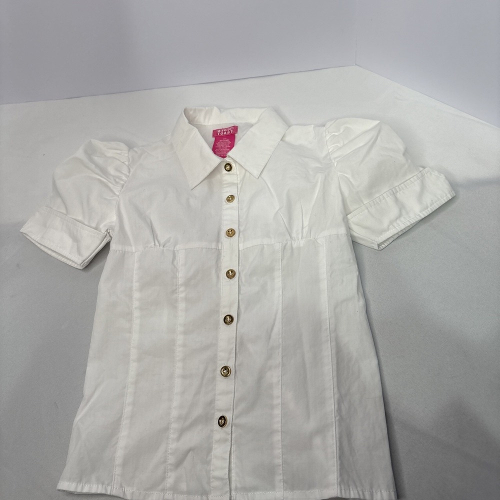 White Uniform School Shirt Short Sleeve Girls Size 7/ 8 Blouse French Toast
